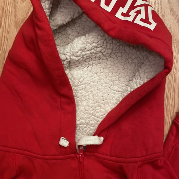 Pink onesie with Sherpa hood and pockets - Picture 2 of 3